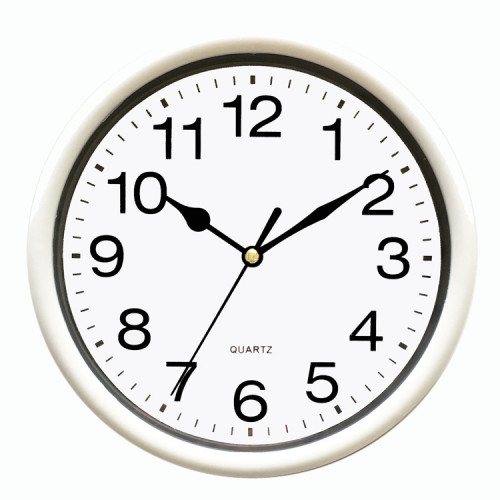 8 INCH ROUND PLASTIC QUARTZ CLOCK