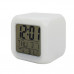 Cube White LED Color Changing Alarm Clock